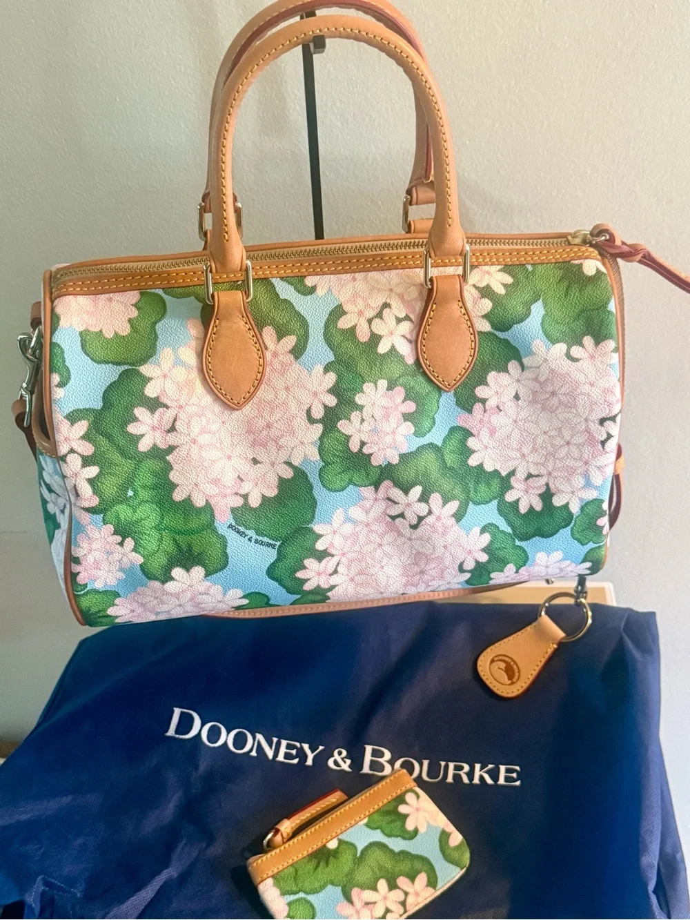 Dooney & Bourke Floral Satchel + Matching Wallet Set — Excellent Condition